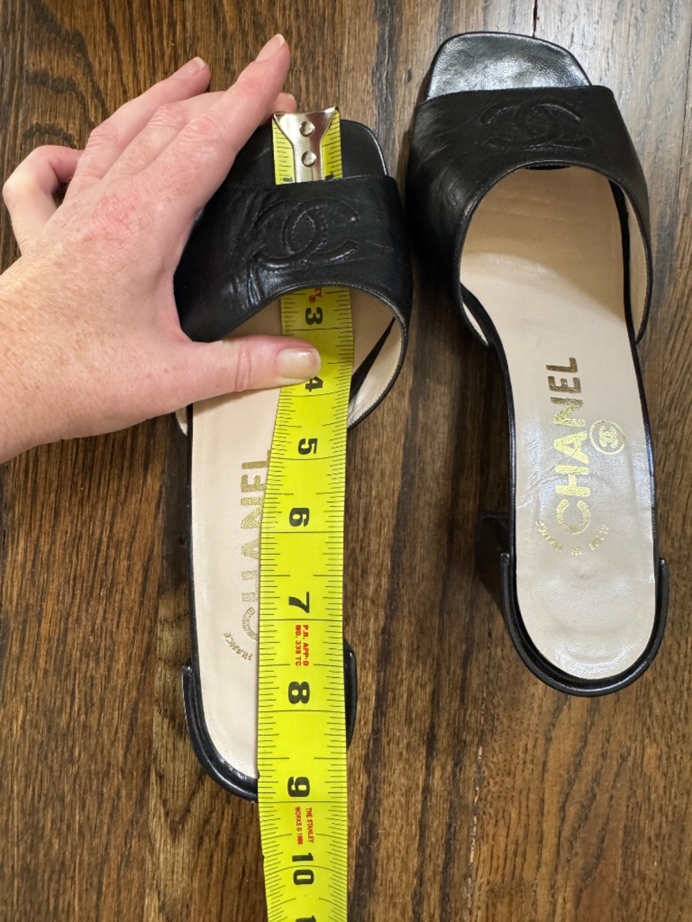 Vintage Chanel CC Mule Block Heel Sandals - Picture 8 of 12
